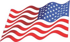 10X6 Retreating Waving American Flag Sticker Decal Truck Window Bumper Stickers