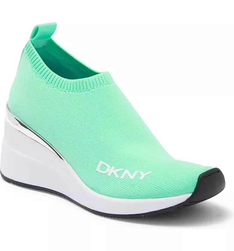 Dkny slip on wedge sneaker sale