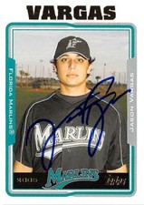 Jason Vargas autographed baseball card (Florida Marlins) 2005 Topps #UH28