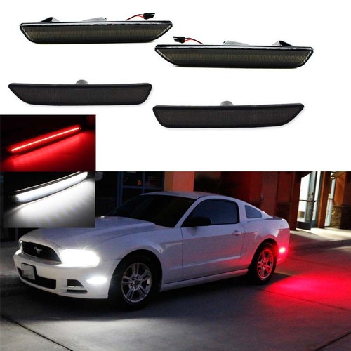 1014 Ford Mustang LED Front&Rear Smoke Side Marker Set Turn Lamps
