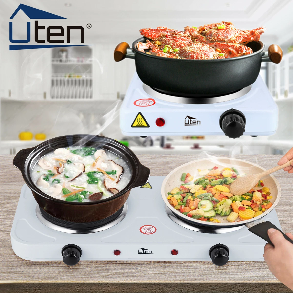 UTEN Hot Plate Hob 1/2KW Electric Portable Table Top Cooker Kitchen Burner  Stove