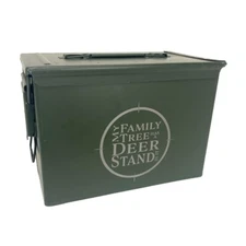 Laser Engraved FAT 50 Cal Grade 1 "MY FAMILY TREE HAS A DEER STAND" Ammo Can
