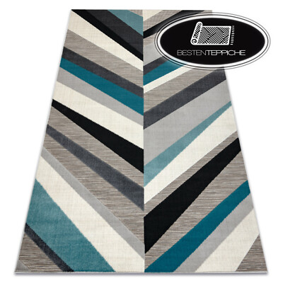 Real Fashionable Rugs Cheap Modern Carpet Lisboa Herringbone Pattern Grey Blue