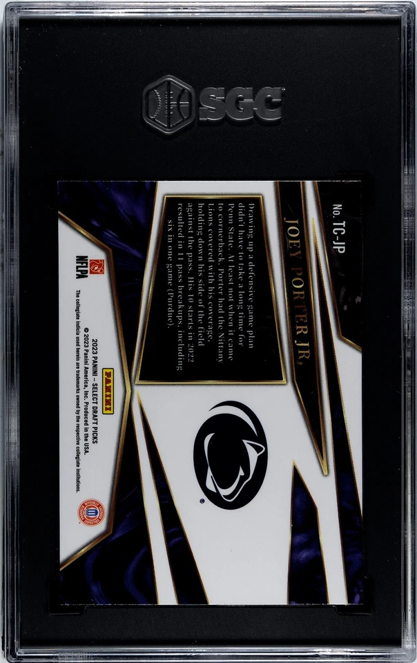 2023 Panini Select Joey Porter Jr. Turbocharged SGC 10 GEM MINT RC - Image 2 of 2