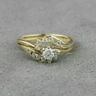 2 CT Round Cut  Diamond Engagement Bridal Wedding Ring 14k Yellow Gold Finish
