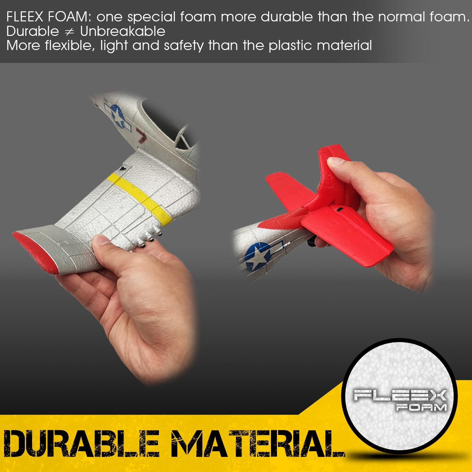 Volantexrc 4-CH P-51D Mustang RC Planes, ​RTF RC Airplane, One-Key Aerobatic