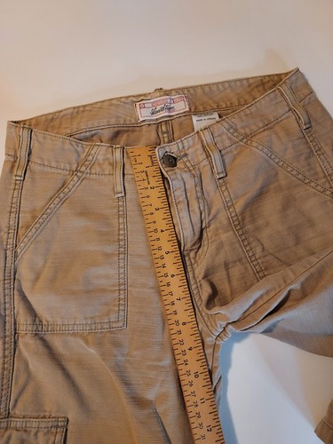 Levis Y2k Cotton Cargo Khaki Capris Pants Womens Size 4 Gorpcore - Picture 6 of 12