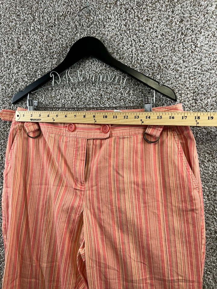 Pantalones chinos Nine & Co para mujer talla 16 a rayas melocotón pierna recta verano Foto 3 de 4