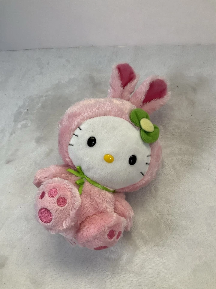 TY Beanie Babies Bebé Hello Kitty Peluche en Conejo Rosa Conejito de Pascua Disfraz 8" Foto 4 de 4