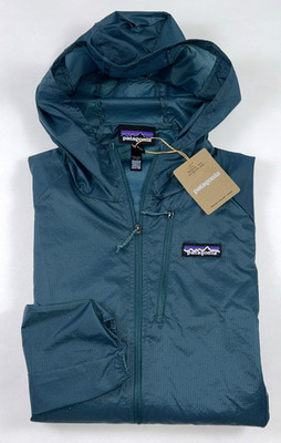 NEW PATAGONIA Size L Women's Jacket HOUDINI Wetland Blue Windbreaker Hooded $145
