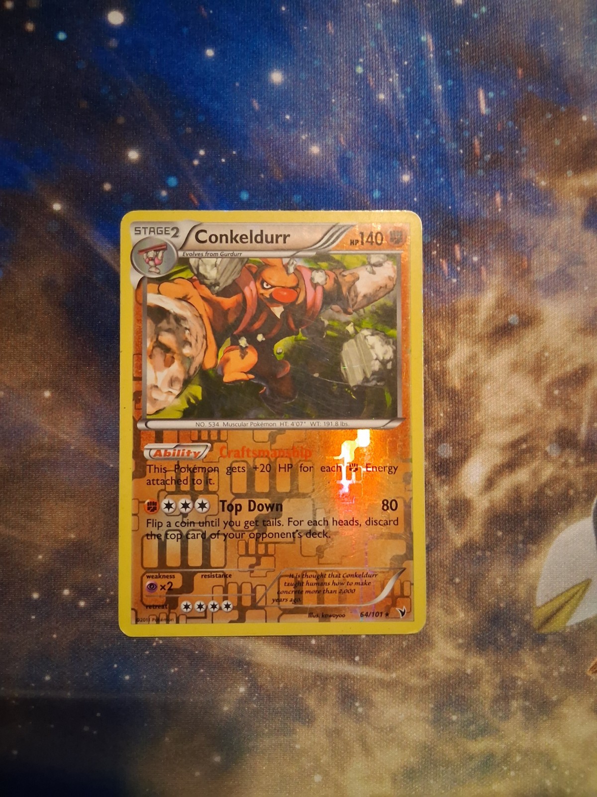 Conkeldurr 64/101 Noble Victories Reverse Holo