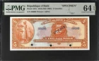 Haiti 5 Gourdes SPECIMEN 1919 ND (1964) Pick-187s CH UNC PMG 64 EPQ