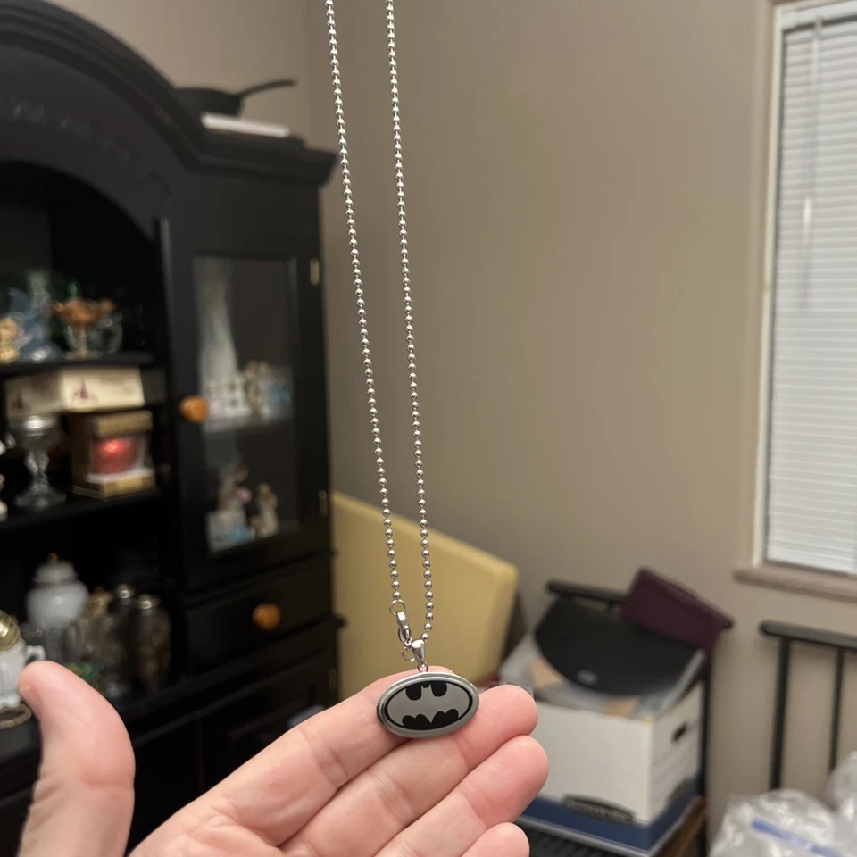 Batman Logo Necklace Silver DC Comics Licensed 18" Superhero Justice League - Image 4 of 4