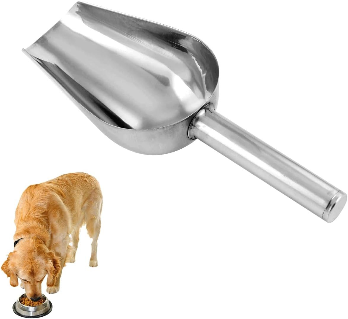 Scoop,1 Cup12oz Capacity Pet Food Scoop Stainless Steel Feed Scooper Fo