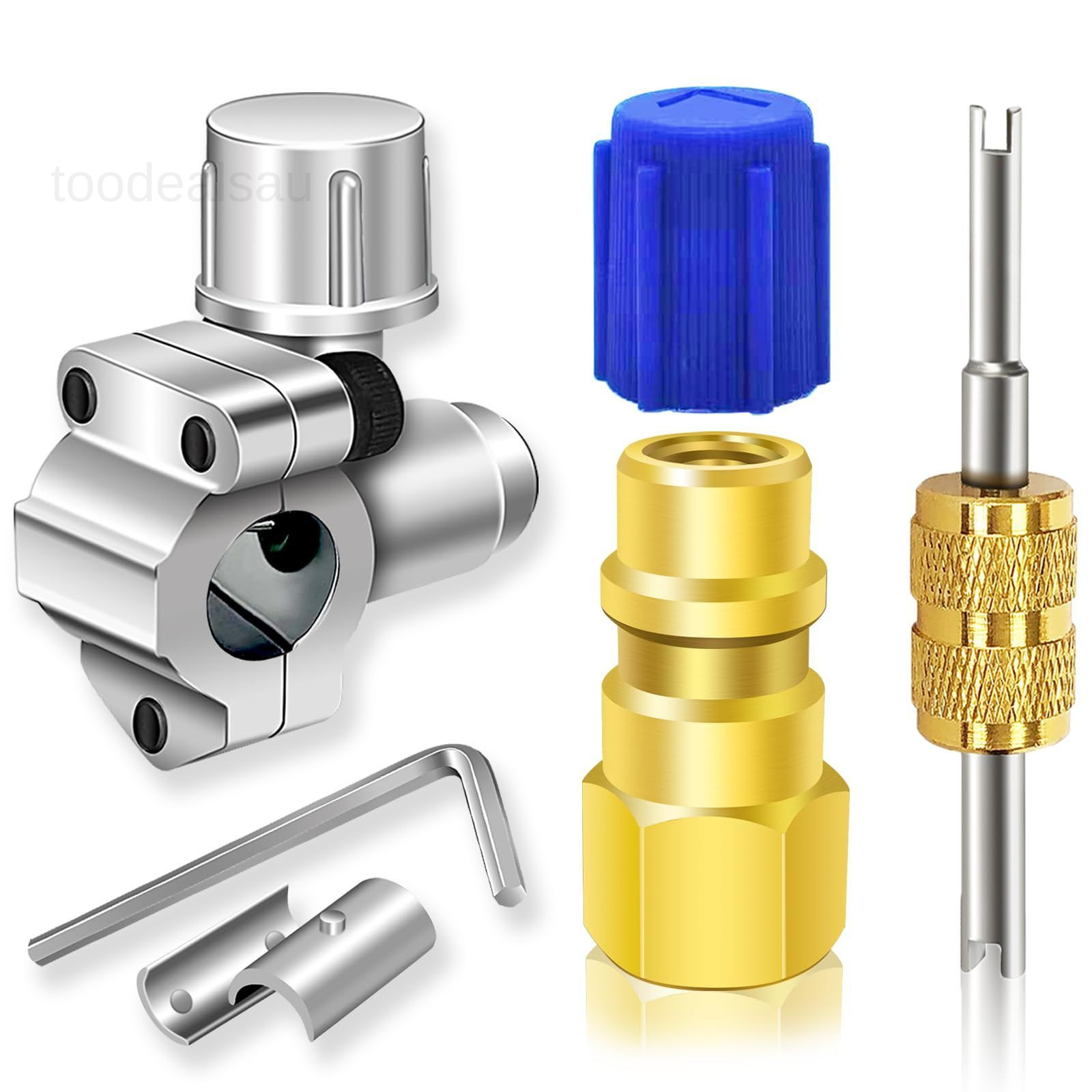 A/C Retrofit Valve Kit-Refrigerant Set, Silver/Gold--1 pack