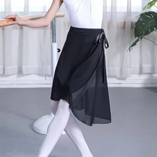 Hoerev Black Sheer Wrap Skirt for Ballet Dance in size Adult Small NWOT