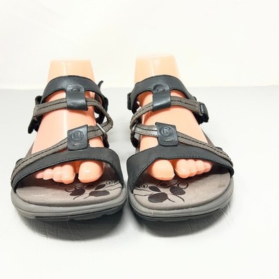Merrell Womens Terran Lattice II Sport Sandals 10 Black Leather Outdoor Comfort