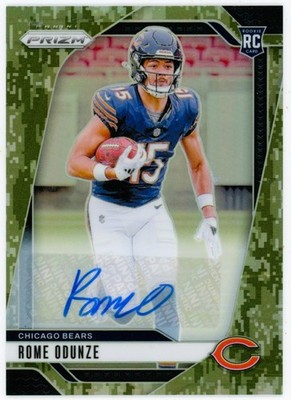 2024 Panini Prizm Rome Odunze Camo Refractor Rookie Card RC Auto /25 Bears #385