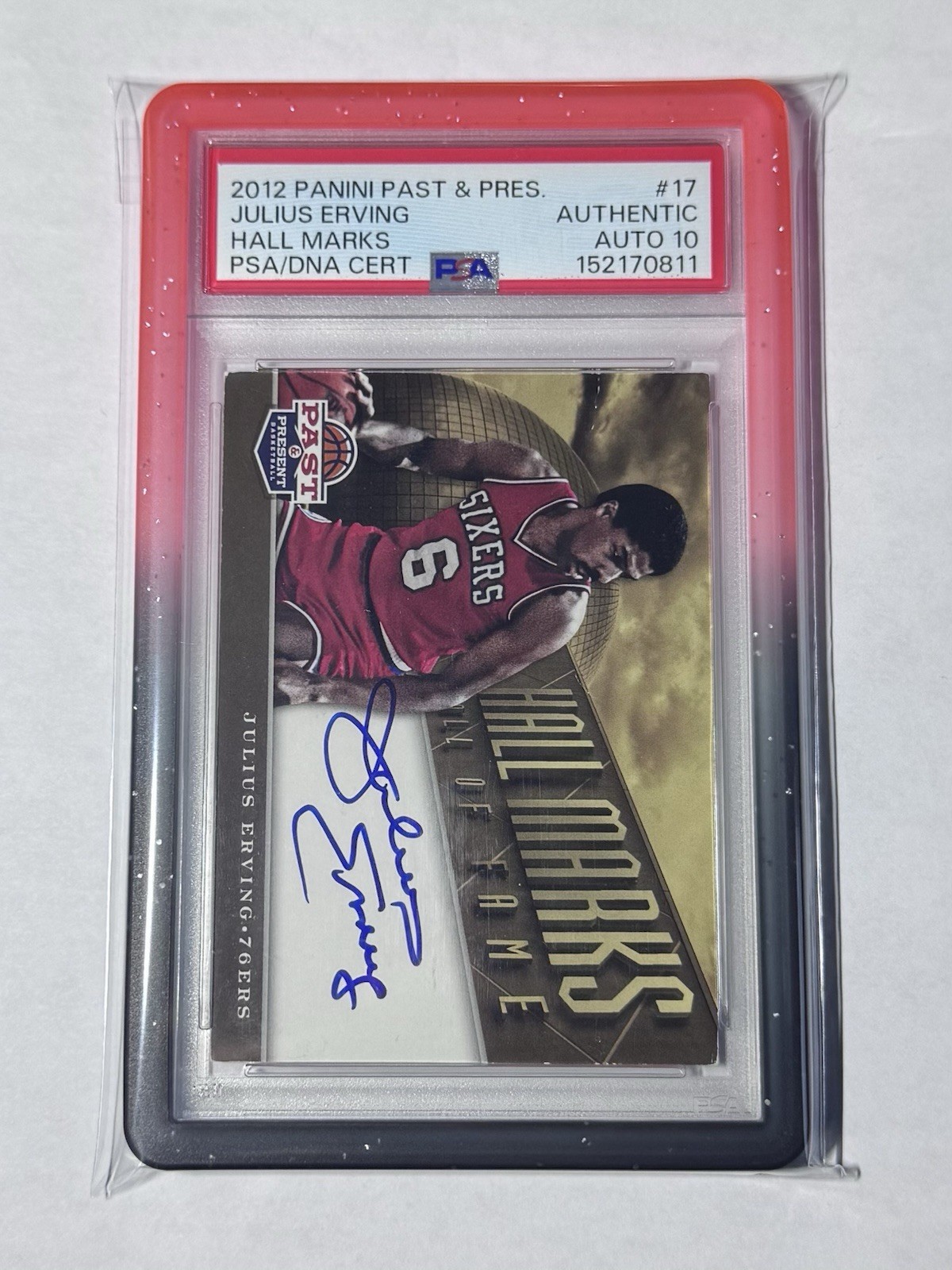 2012 Past & Present Julius Erving Hall Marks Autograph PSA/DNA Authentic AUTO 10