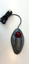 Logitech TrackMan Marble Ergonomic Wired USB Optical Trackball 1000DPI Gray Red