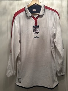 England Home Shirt 2003 2005 Large Long Sleeves