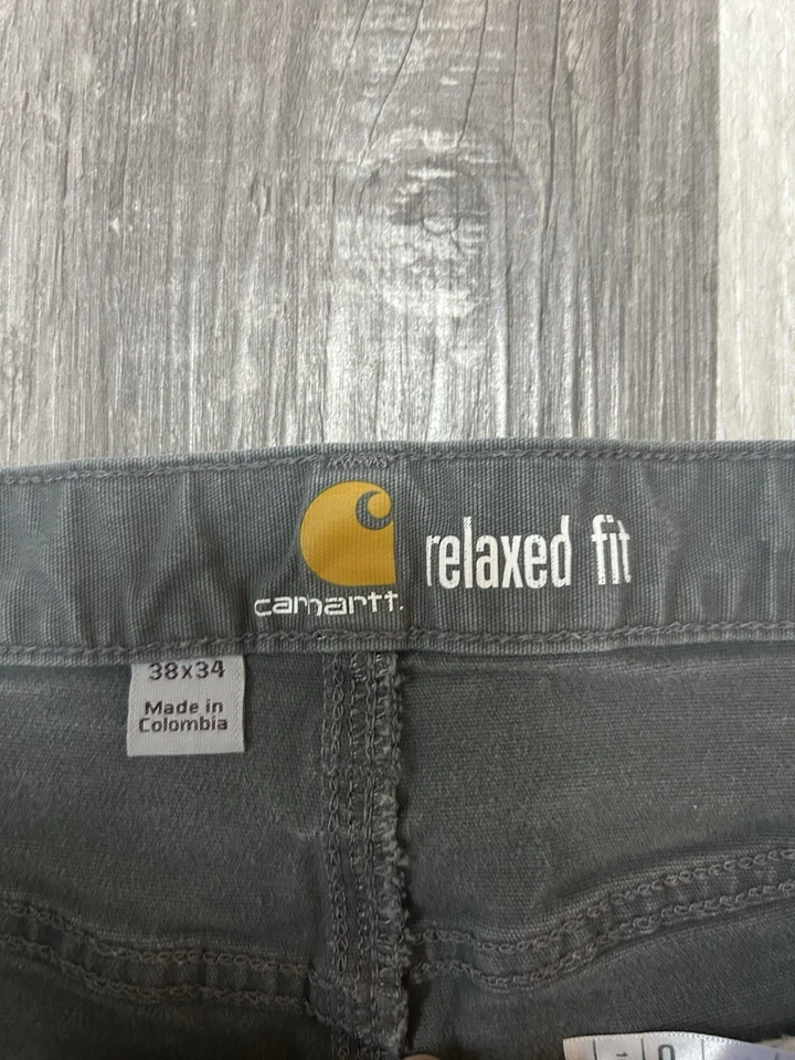 Pantalones de Trabajo Carhartt Gris Calce Relajado 38 X 34 Foto 3 de 4