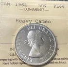 1964 ICCS Graded Canadian Silver .50 Cent, **PL-66** # XZJ 119-** HEAVY CAMEO**
