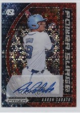 2020 Prizm Draft Picks Power Surge Red Donut Circle 37/99 Aaron Sabato Auto 0z4u