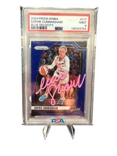 2024 Panini Prizm Blue Velocity WNBA Sophie Cunningham PSA mint 9 W/ Autograph