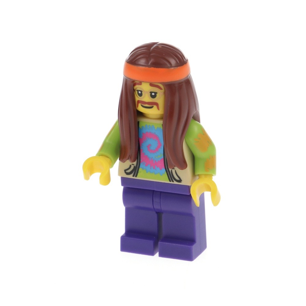 1x LEGO Minifigures Series 7 Long Hair Hippie Red Brown 8831 col07-11 col107