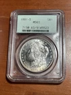 1881-S Morgan Silver Dollar - PCGS MS63 OLD GREEN HOLDER OGH