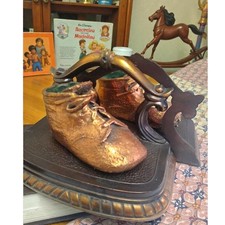 Bronzed Baby Shoes, Nursery Decor, Memorial Keepsake, Bookend or Wall Hanging