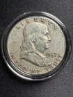 1957 50C Franklin Half Dollar Circulated Philadelphia 90% Silver Tested