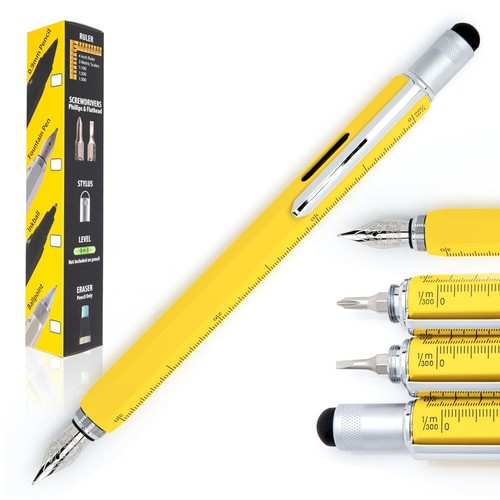 USA One Touch Tool Pen, Fountain Pen, Yellow (MV35231),Medium