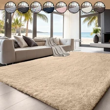 Anti Slip Shaggy Fluffy Area Rugs Soft Faux Fur Rugs Mat for Bedroom Living Room