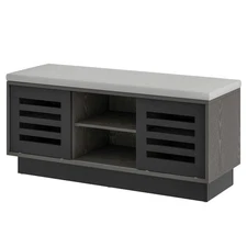 Shoe Storage Bench Shoe Storage Organizer Shoe Rack Entryway w/ Cushion Grey