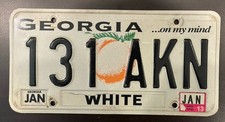 EXPIRED 2013 GEORGIA ON MY MIND “PEACH” LICENSE PLATE 131 AKN
