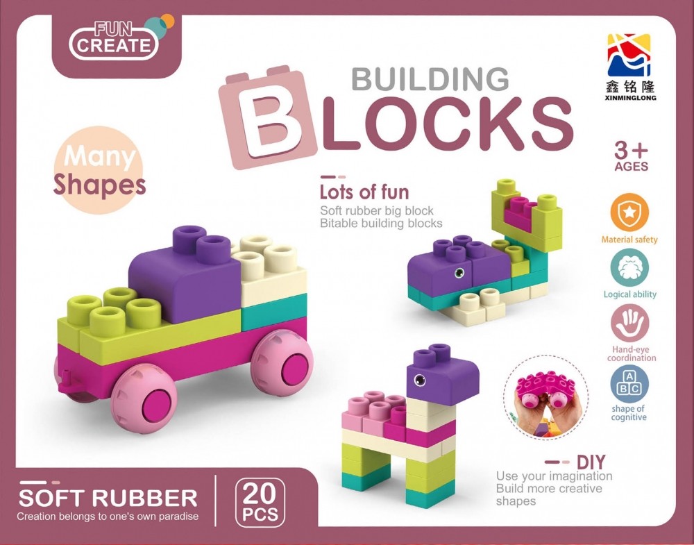 5904335856552 Klocki Konstrukcyjne Junior Soft 20 MEGA CREATIVE 502452 3990₽