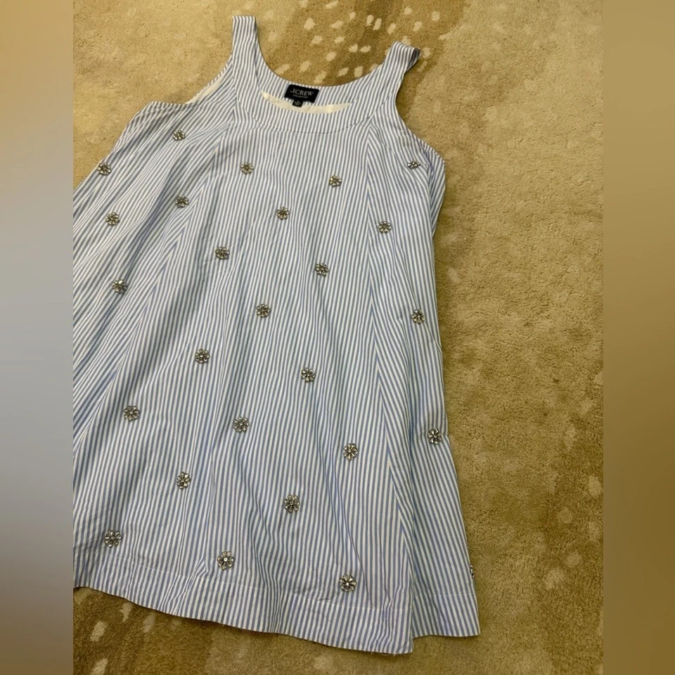 J.Crew Colección Embellecido Vestido Recto en Algodón Popelina Mujer’s Talla Mediana Foto 3 de 4