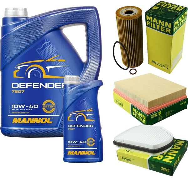 Inspektionspaket 6L Mannol Defender 10W-40 FüR Mercedes R170 200 Kompressor 230-image