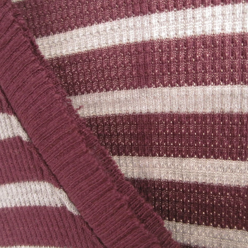 Top para mujer Michael Stars mediano rojo a rayas térmico manga larga castaño rojizo nuevo con etiquetas Foto 3 de 4