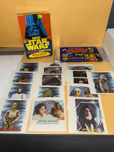 Topps 1977-1978 Star Wars Anh Sugar Free Gum with Movie Photo Prints with Box - Picture 1 of 9