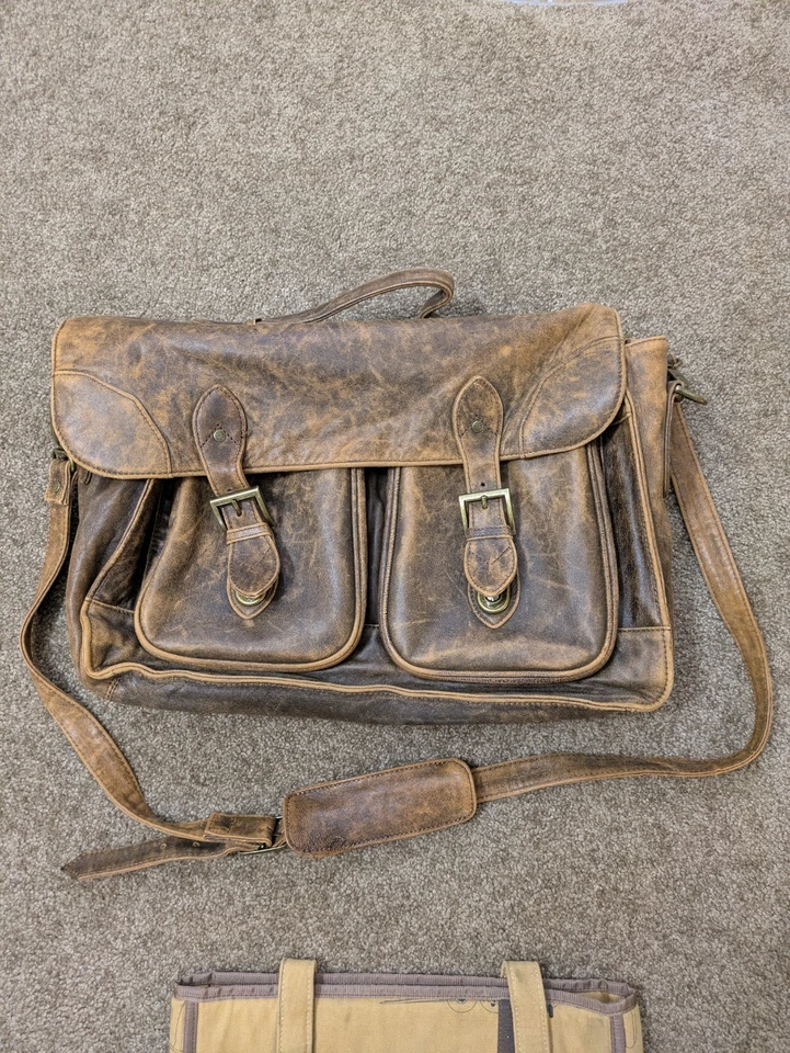 Maletín Scully Aero Squadron de piel de cordero para computadora portátil  Foto 2 de 4