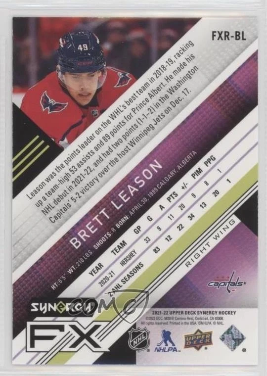 2021-22 Upper Deck Synergy FX Rookies Purple /275 Brett Leason #FXR-BL RC - Image 2 of 2