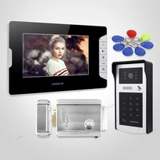 7" Wired Video Door Entry Security Intercom Electric Lock with Keys Included