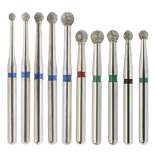 Dental Diamond Burs FG Surgical Long Round Ball Friction Grip High Speed 801L
