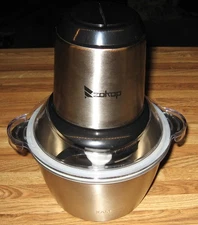 Zokop ALW-FC38SS One Button Meat Grinder/Food Processor/Stainless Steel Bowl