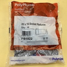 PolyPipe PB1822 PolyPlumb 22mm X 15mm Socket Reducer Non Compression 10 PACK