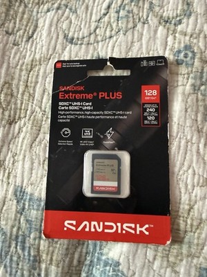 SanDisk Extreme PLUS 128GB SDXC UHS-I U3 V30 Waterproof Shockproof Card