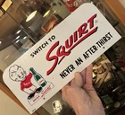 SQUIRT SODA COLA DEALER RACK ADVERTISING SIGN GAS OIL ORIGINAL VINTAGE 1960s GC